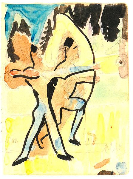 Ernst Ludwig Kirchner Archer at Wildboden- Watercolour und ink over pencil oil painting image